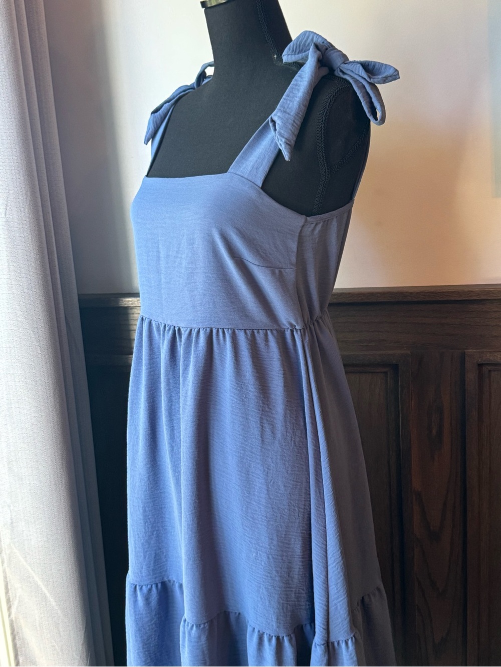 See You Monday light blue Tie-Shoulder Midi Dress large - Picture 6 of 9